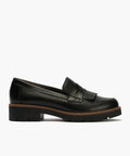 Mocasín de Flecos en Napa de mujer color negro
