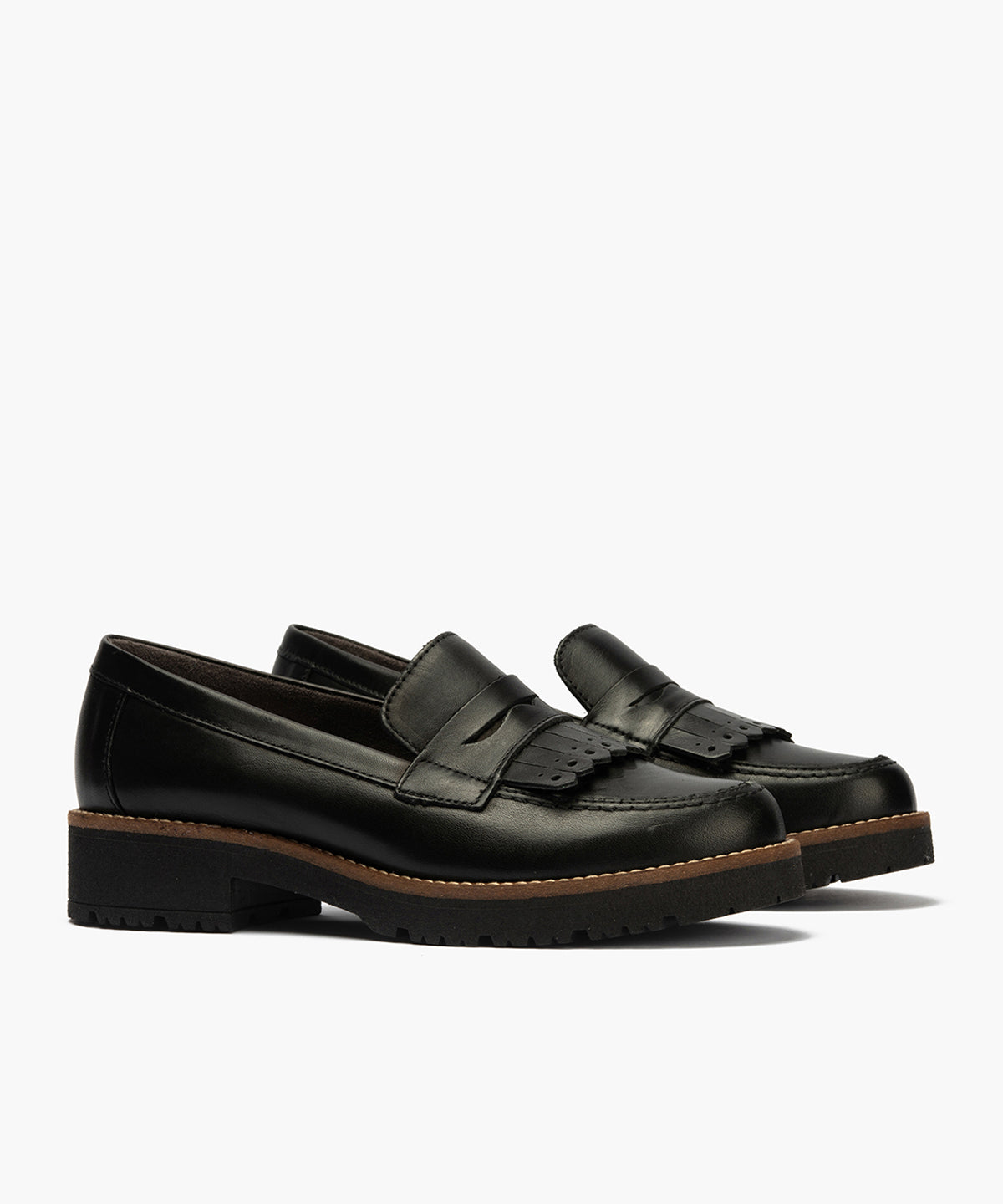 Mocasín de Flecos en Napa de mujer color negro