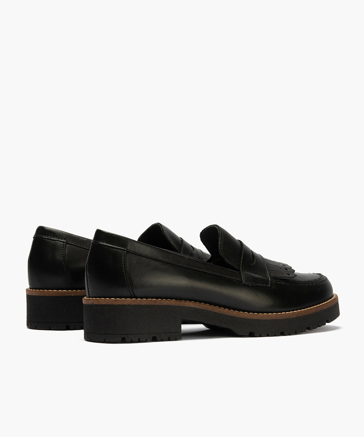 Mocasín de Flecos en Napa de mujer color negro