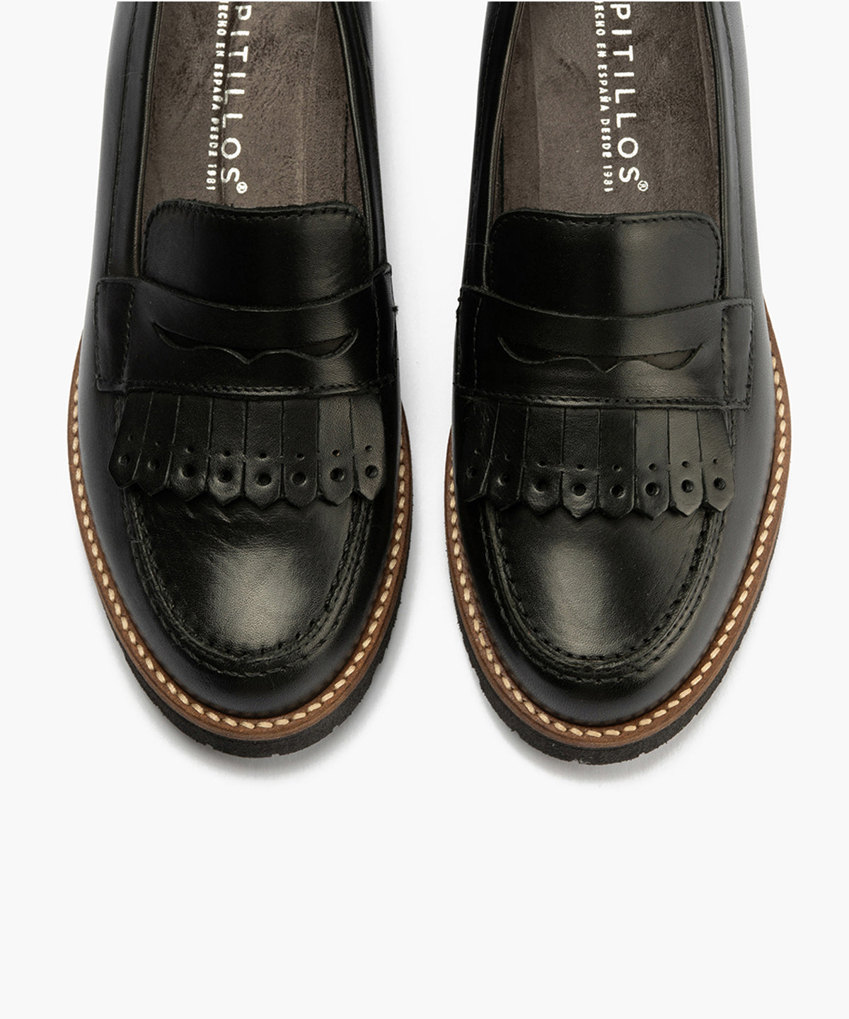 Mocasín de Flecos en Napa de mujer color negro
