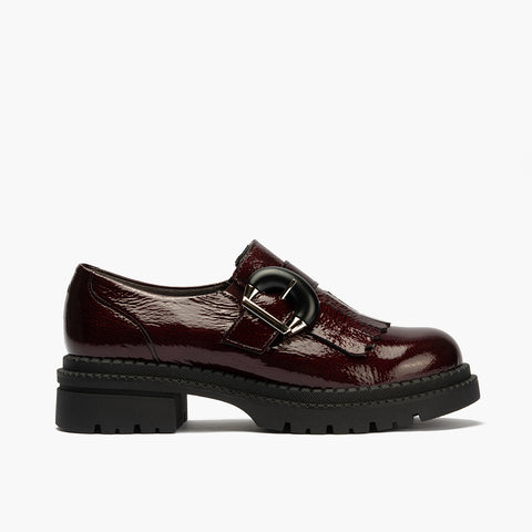 Abotinado en Charol de mujer color burdeos