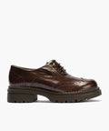 Ingles en Charol con cordones de mujer color marron