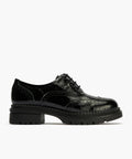Ingles en Charol con cordones de mujer color negro