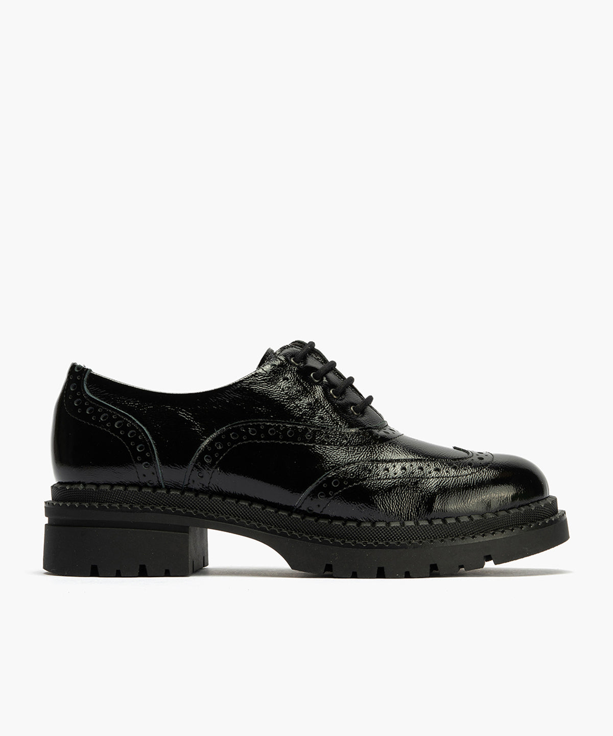Ingles en Charol con cordones de mujer color negro