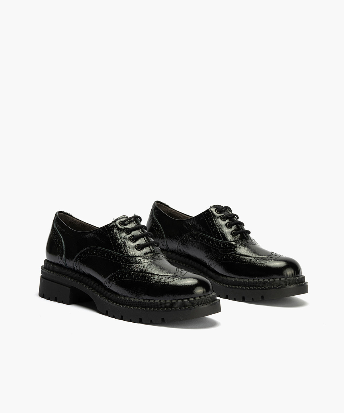 Ingles en Charol con cordones de mujer color negro