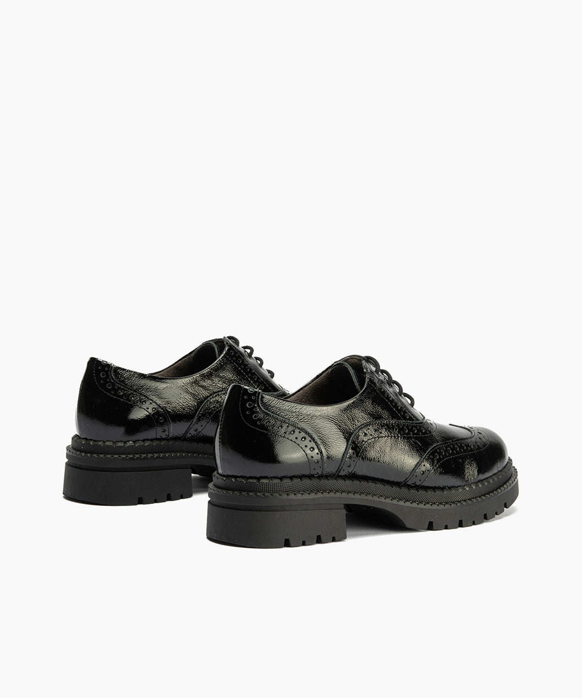 Ingles en Charol con cordones de mujer color negro