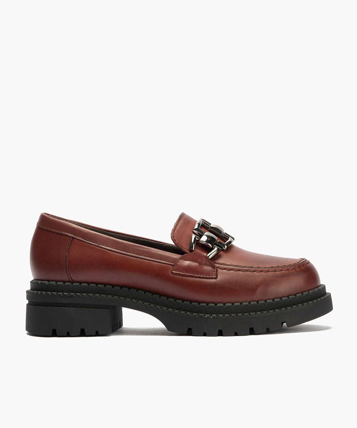 Mocasín en Napa con adorno de mujer color burdeos