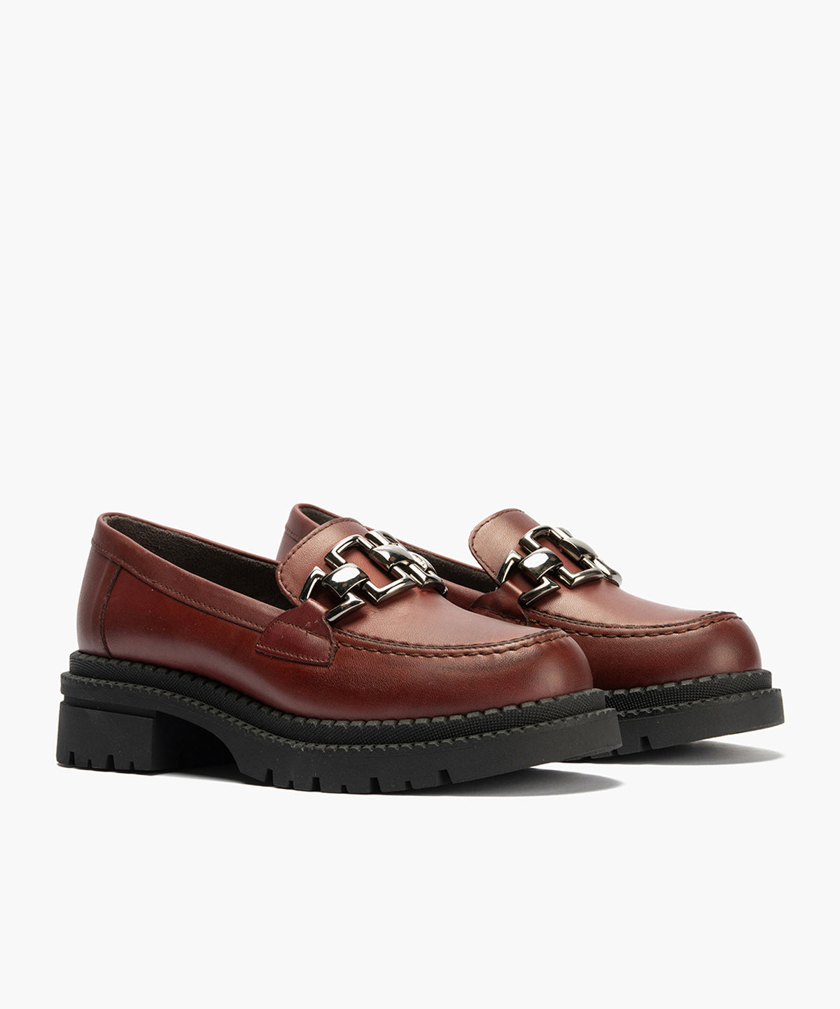 Mocasín en Napa con adorno de mujer color burdeos