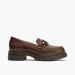 Mocasín en Napa con adorno de mujer color marron