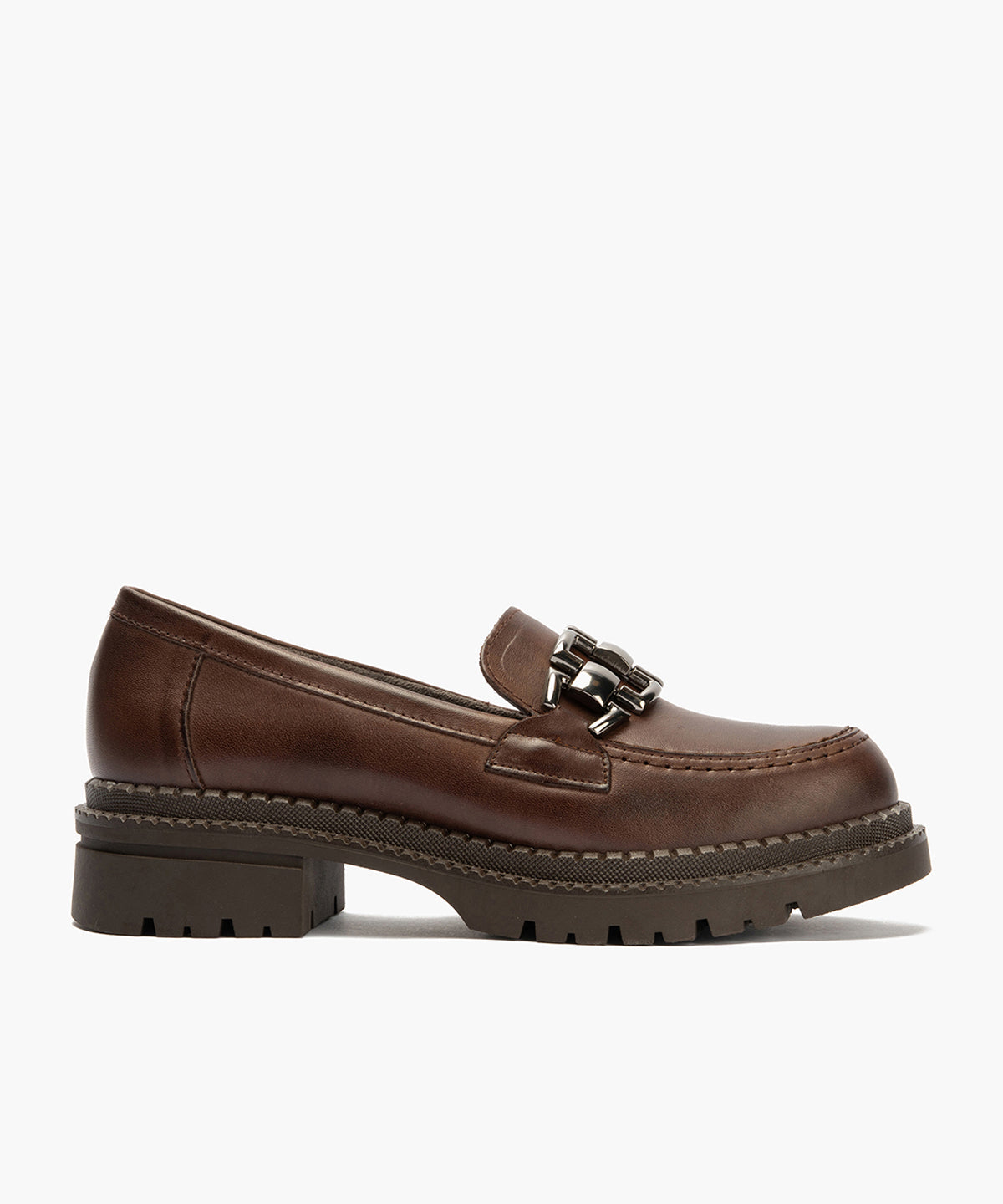 Mocasín en Napa con adorno de mujer color marron