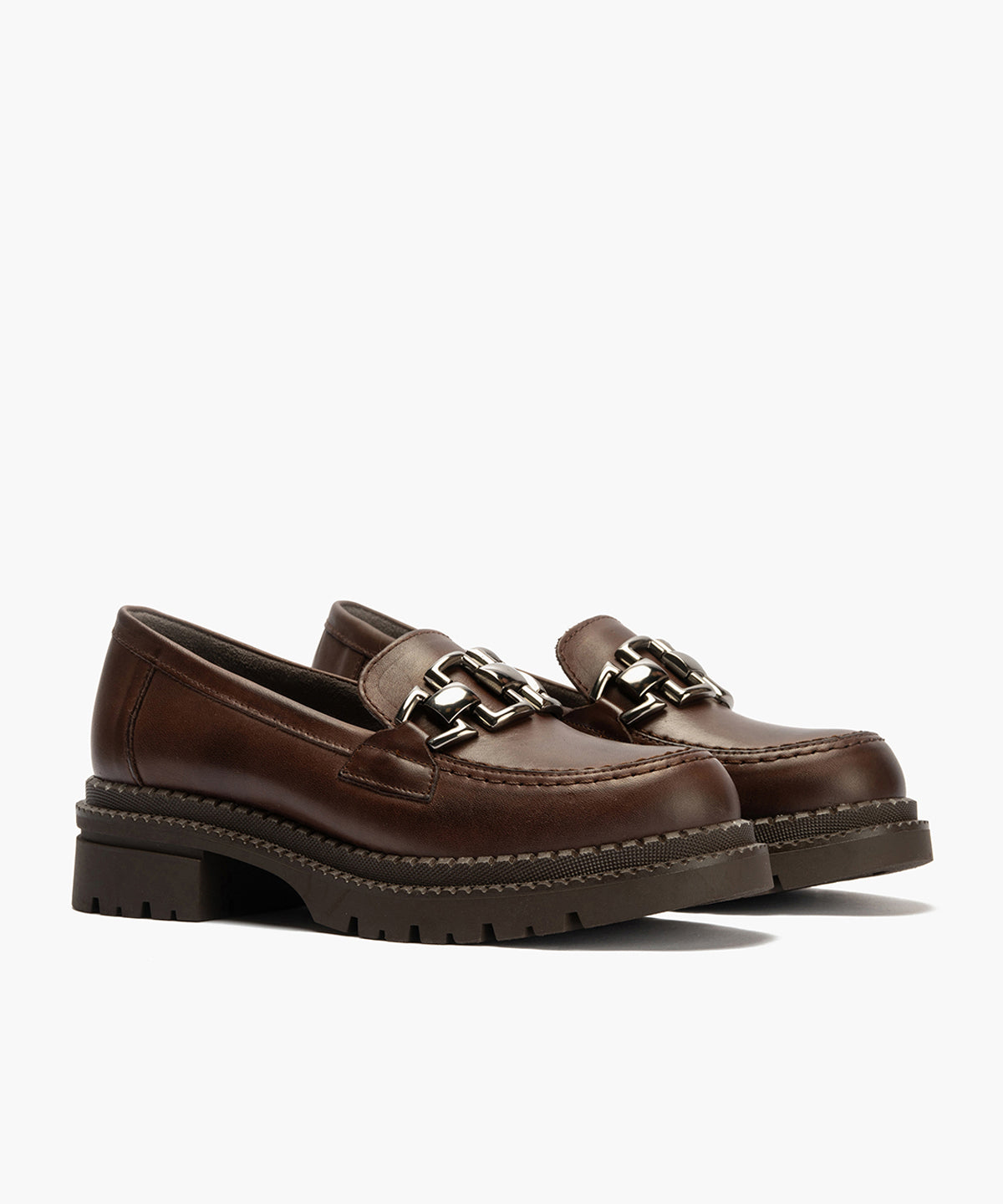 Mocasín en Napa con adorno de mujer color marron