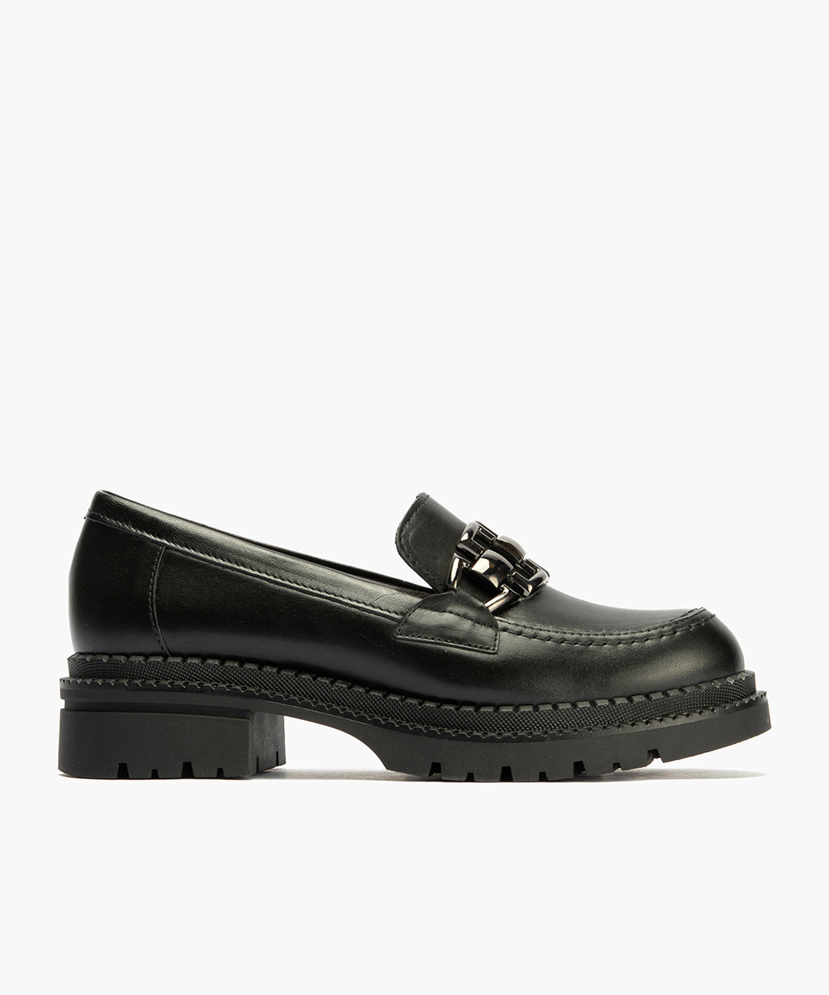 Mocasín en Napa con adorno de mujer color negro