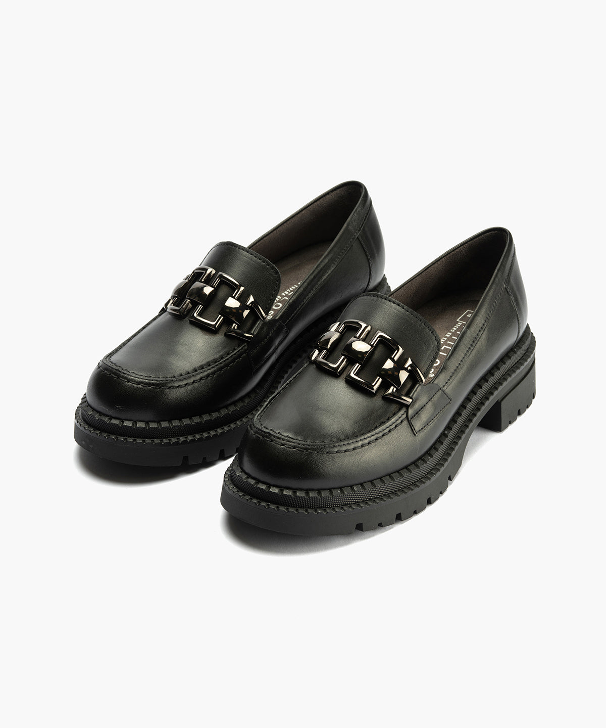 Mocasín en Napa con adorno de mujer color negro