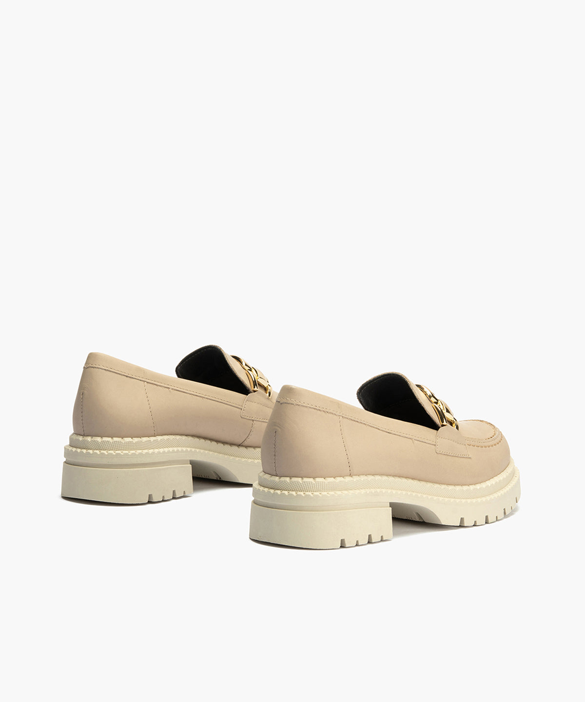 Mocasín en Napa con adorno de mujer color piedra