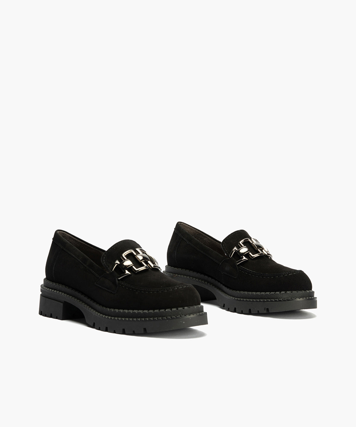 Mocasín en Ante con adorno de mujer color negro