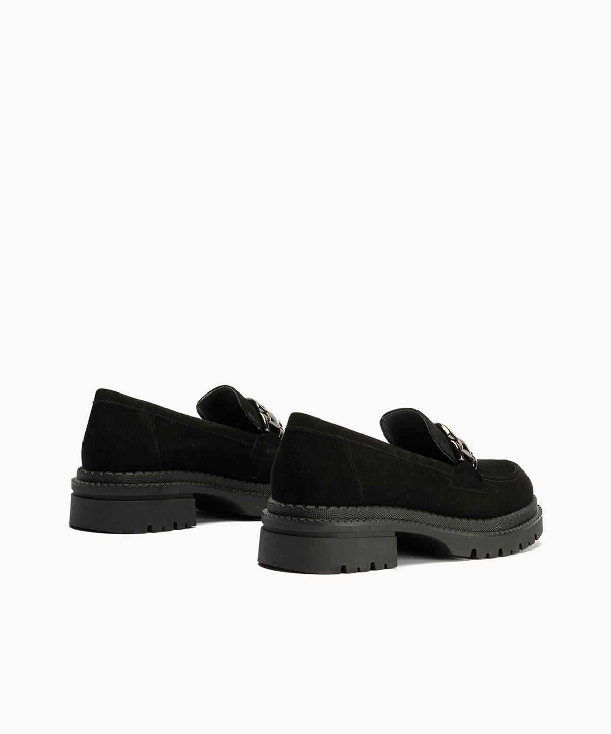 Mocasín en Ante con adorno de mujer color negro