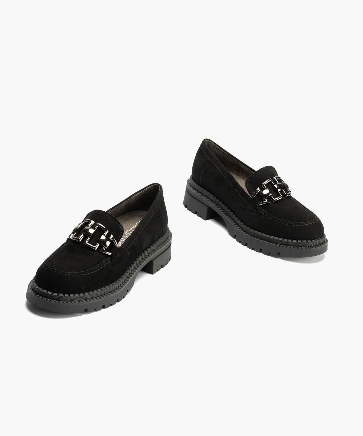 Mocasín en Ante con adorno de mujer color negro