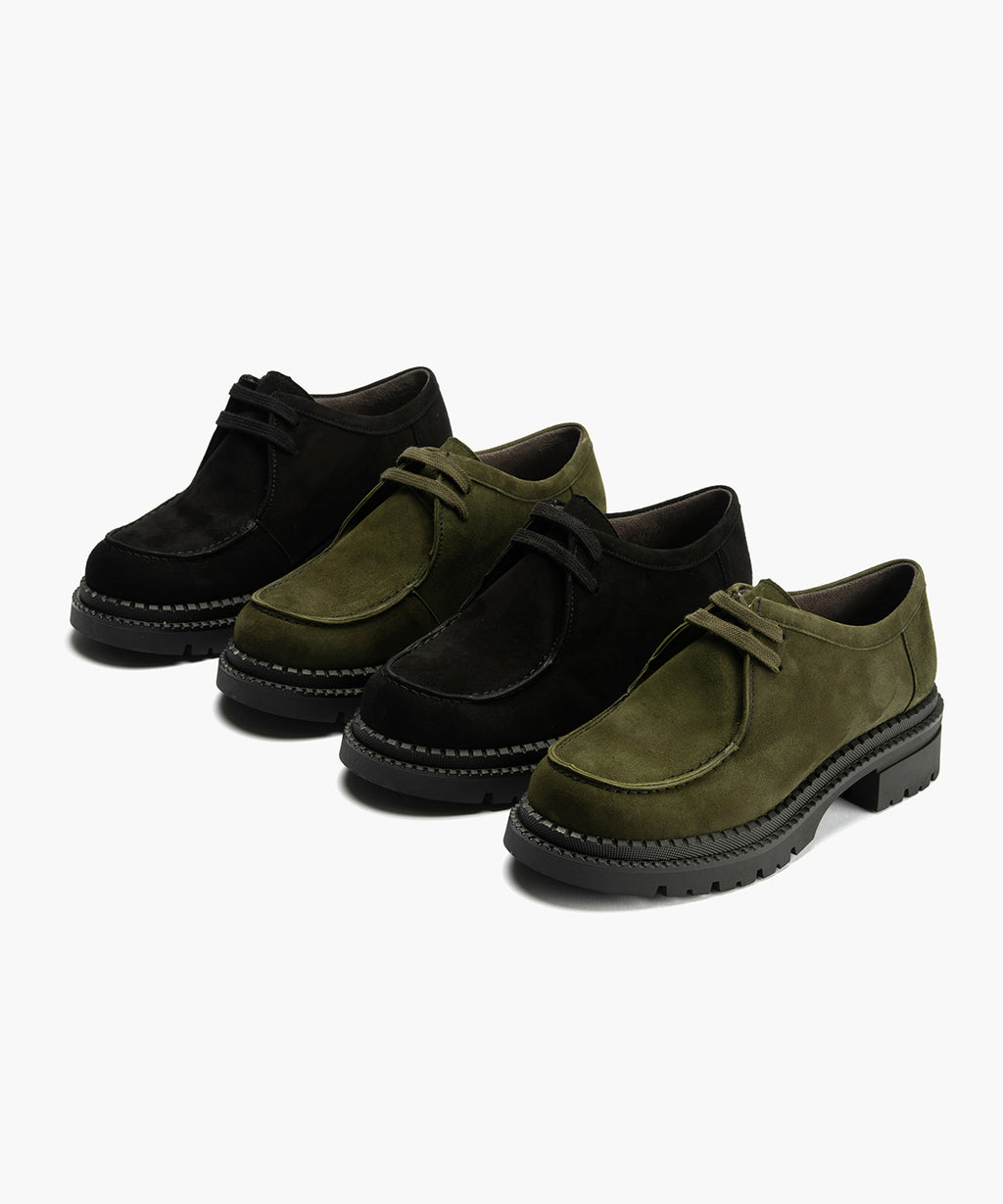 Wallaby en Ante con cordones de mujer color kaki