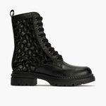 Botin Militar con Nylon con cremallera de mujer color negro