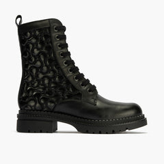 Botin Militar con Nylon con cremallera de mujer color negro