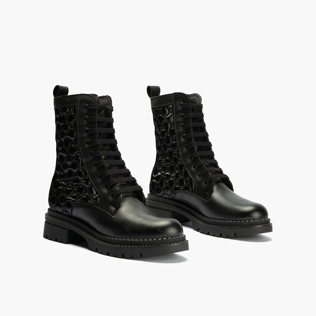 Botin Militar con Nylon con cremallera de mujer color negro