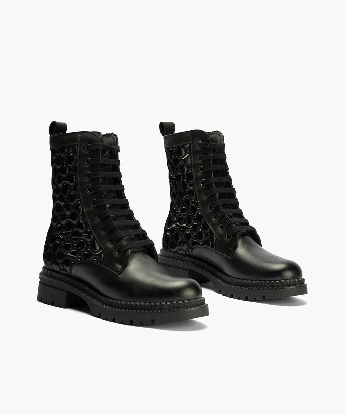 Botin Militar con Nylon con cremallera de mujer color negro