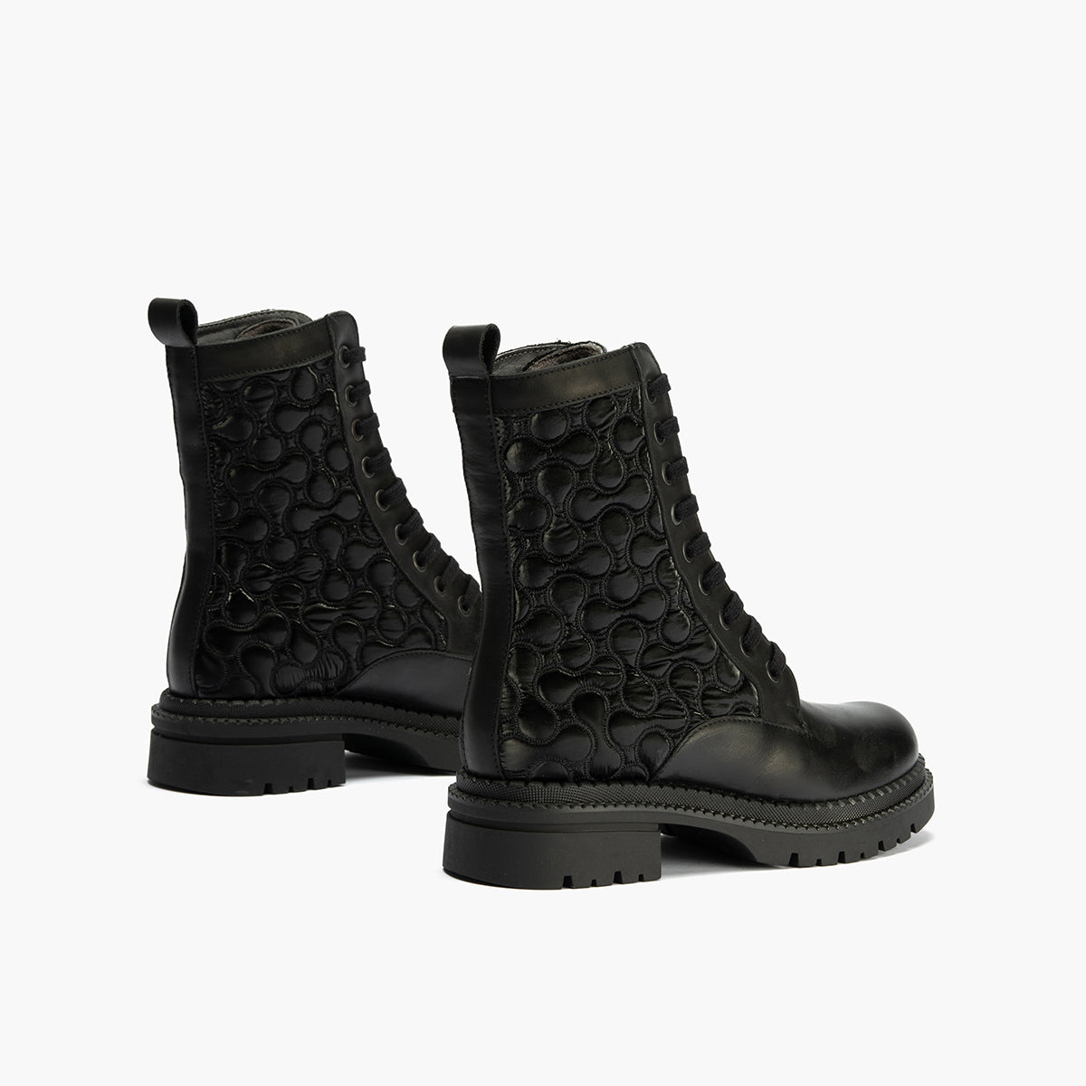 Botin Militar con Nylon con cremallera de mujer color negro