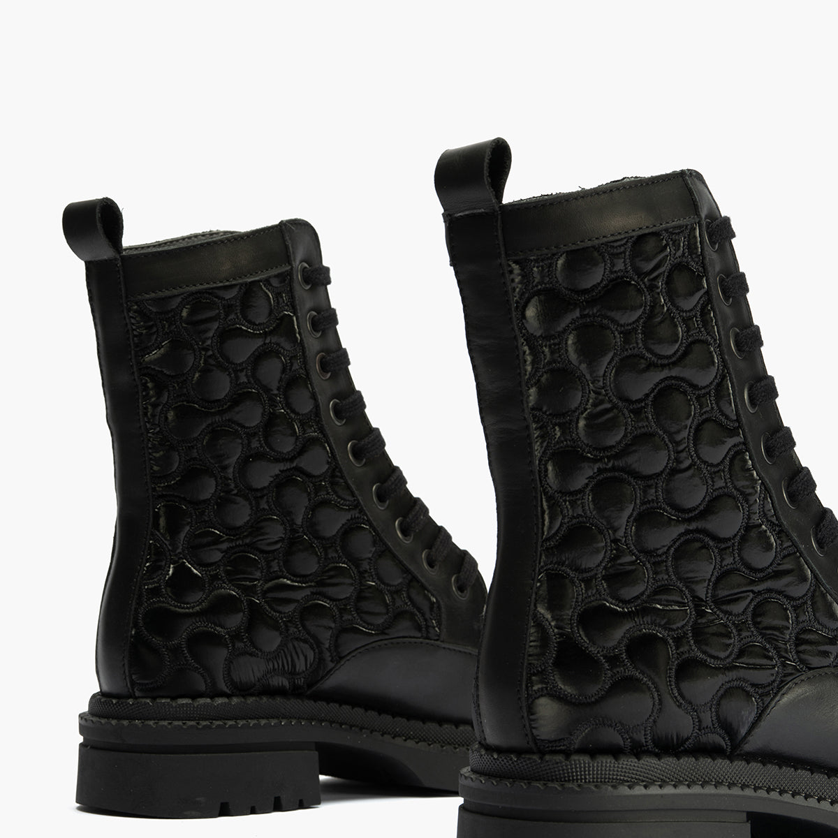 Botin Militar con Nylon con cremallera de mujer color negro