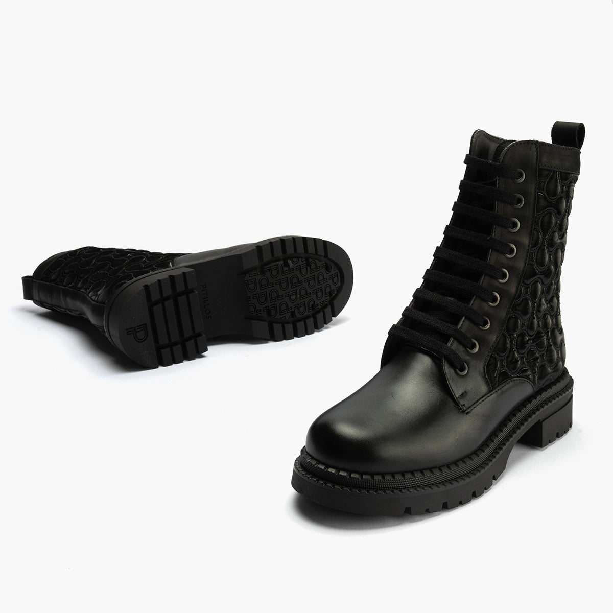 Botin Militar con Nylon con cremallera de mujer color negro