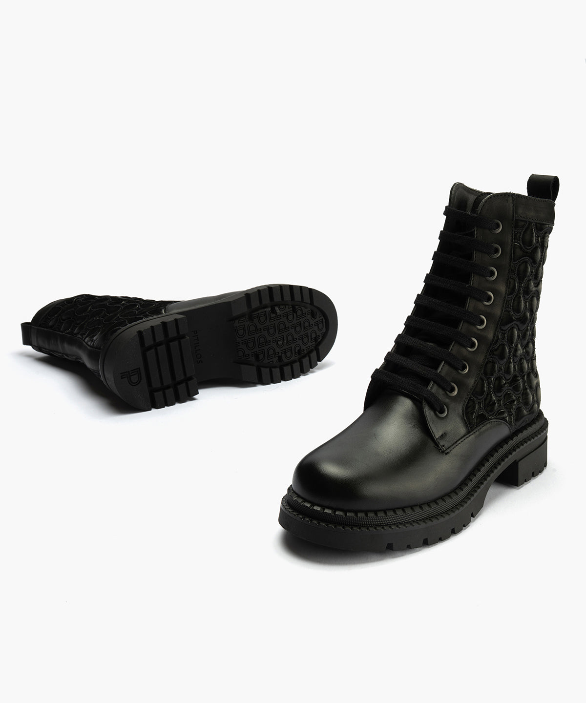 Botin Militar con Nylon con cremallera de mujer color negro