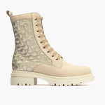 Botin Militar con Nylon con cremallera de mujer color piedra