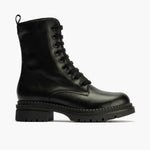 Botín Militar en Napa con cremallera de mujer color negro