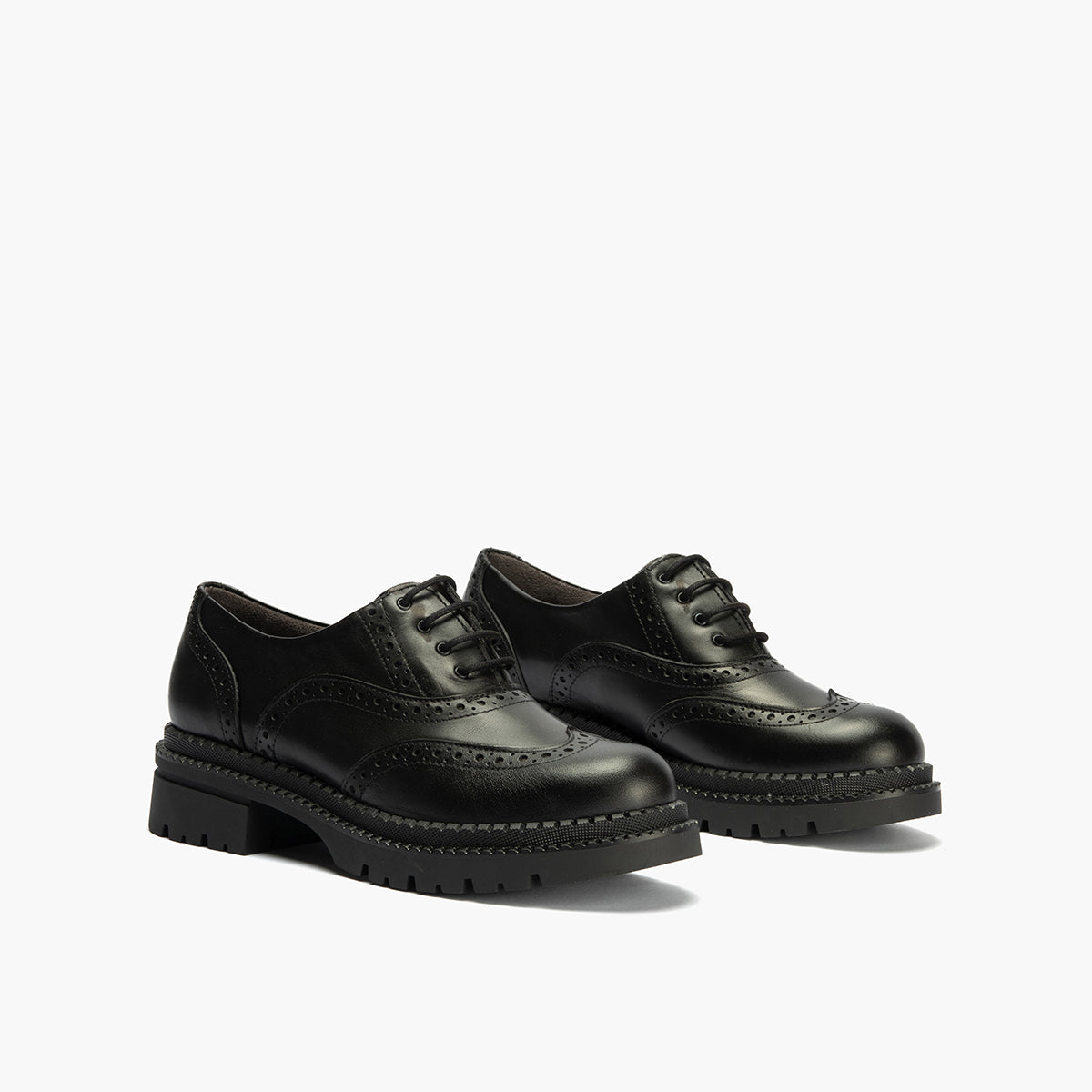Ingles en Napa con cordones de mujer color negro