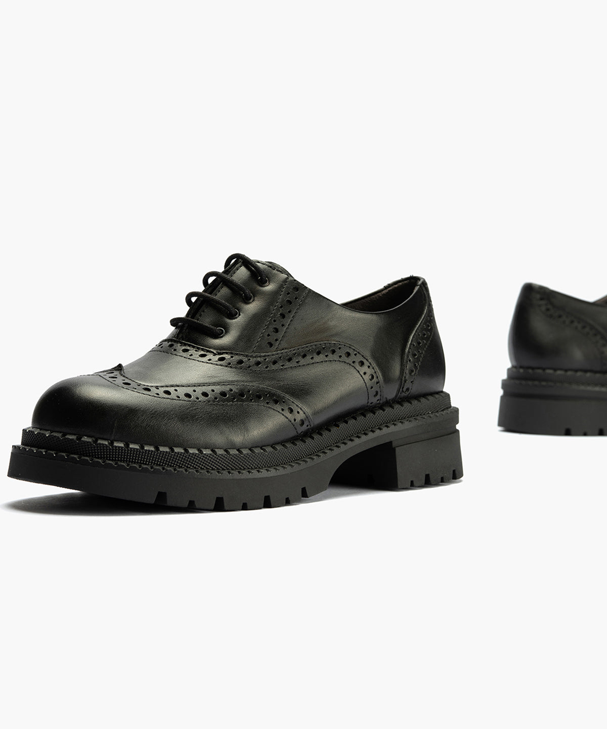 Ingles en Napa con cordones de mujer color negro