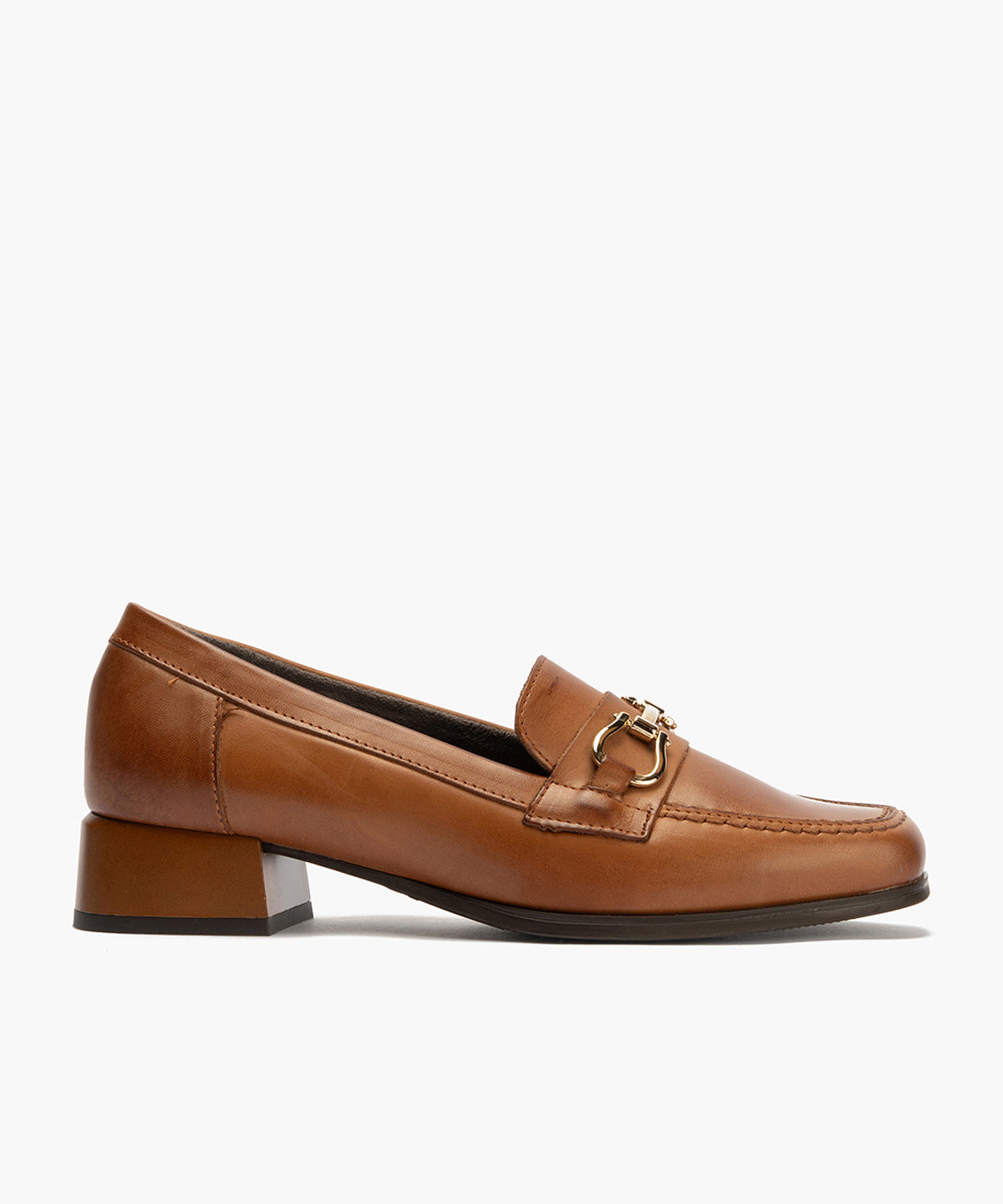 Mocasin en Napa con adorno de mujer color cuero