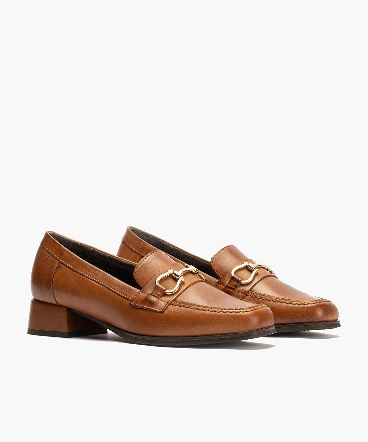 Mocasin en Napa con adorno de mujer color cuero