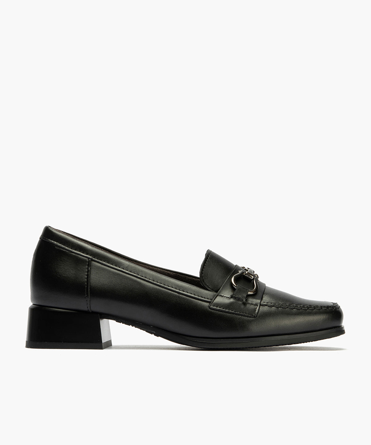 Mocasin en Napa con adorno de mujer color negro