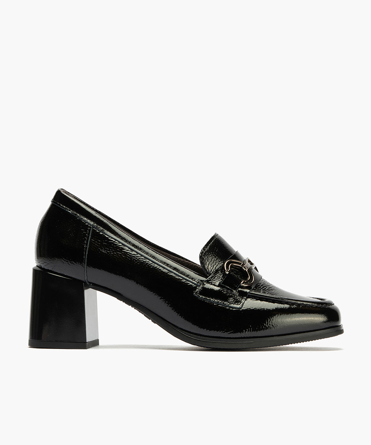 Mocasín en Charol con adorno de mujer color negro