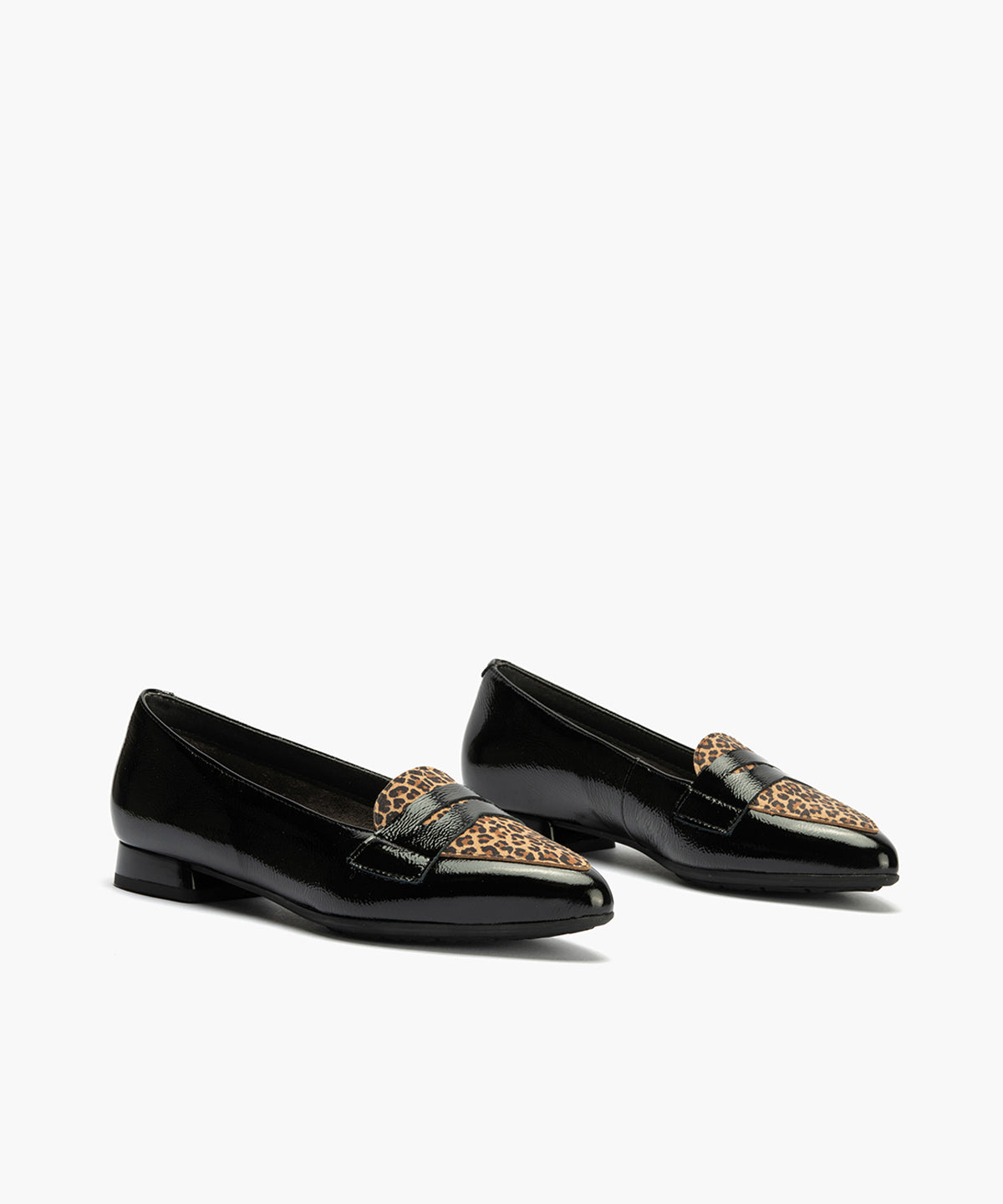 Mocasín Combinado con leopardo de mujer color negro