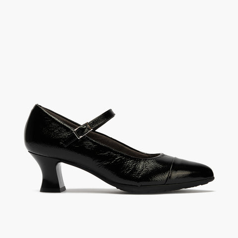 Mercedes Bicolor en charol de mujer color negro/negro