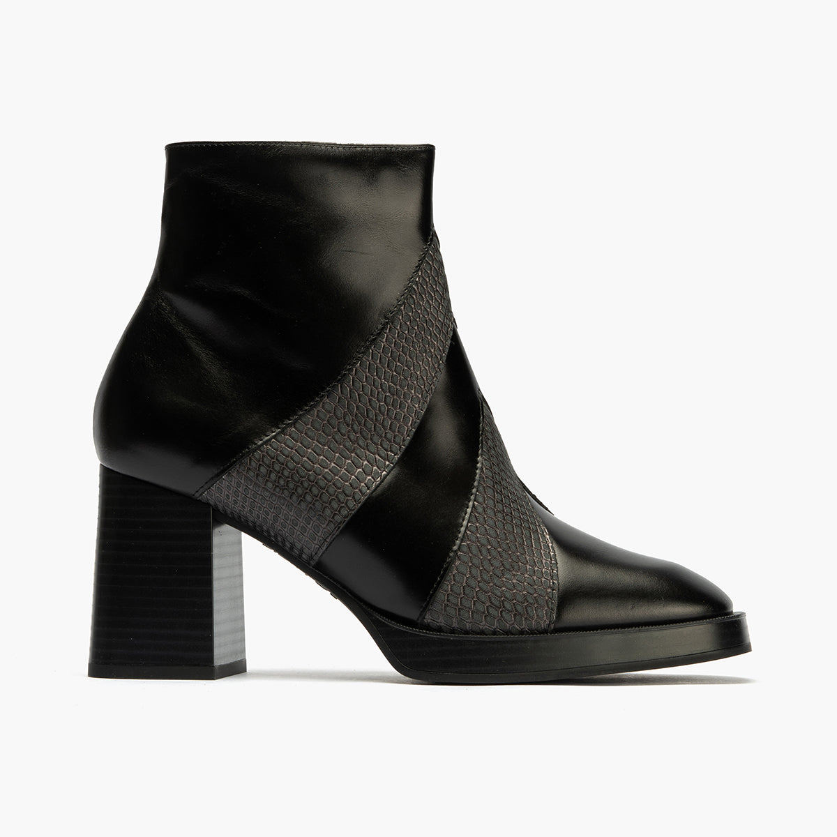Botín Combinado con tacón alto de mujer color negro