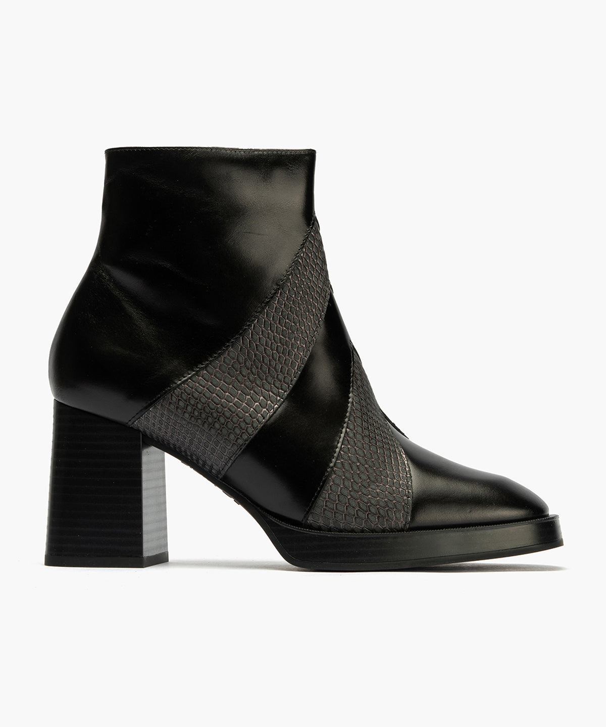 Botín Combinado con tacón alto de mujer color negro