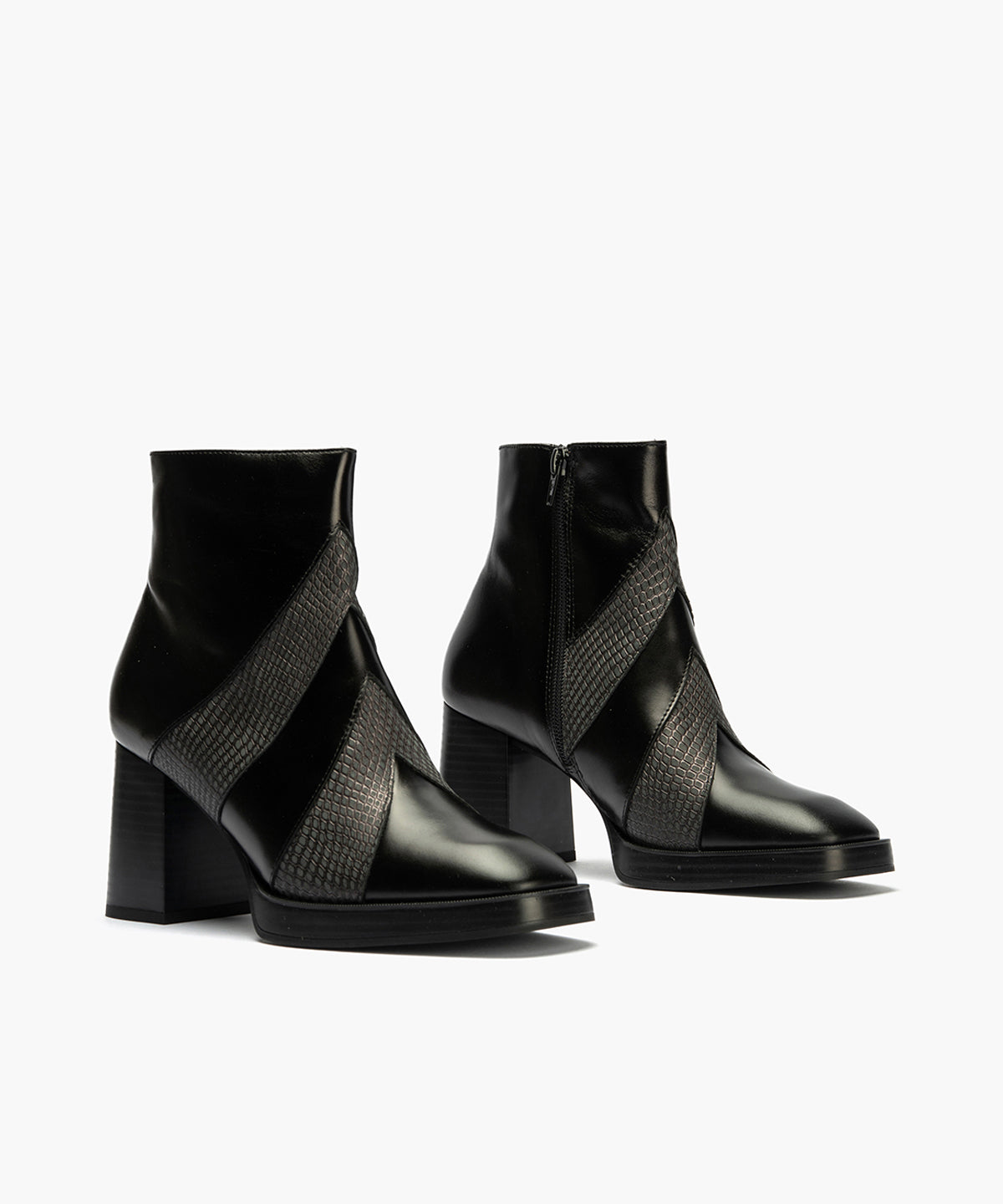 Botín Combinado con tacón alto de mujer color negro