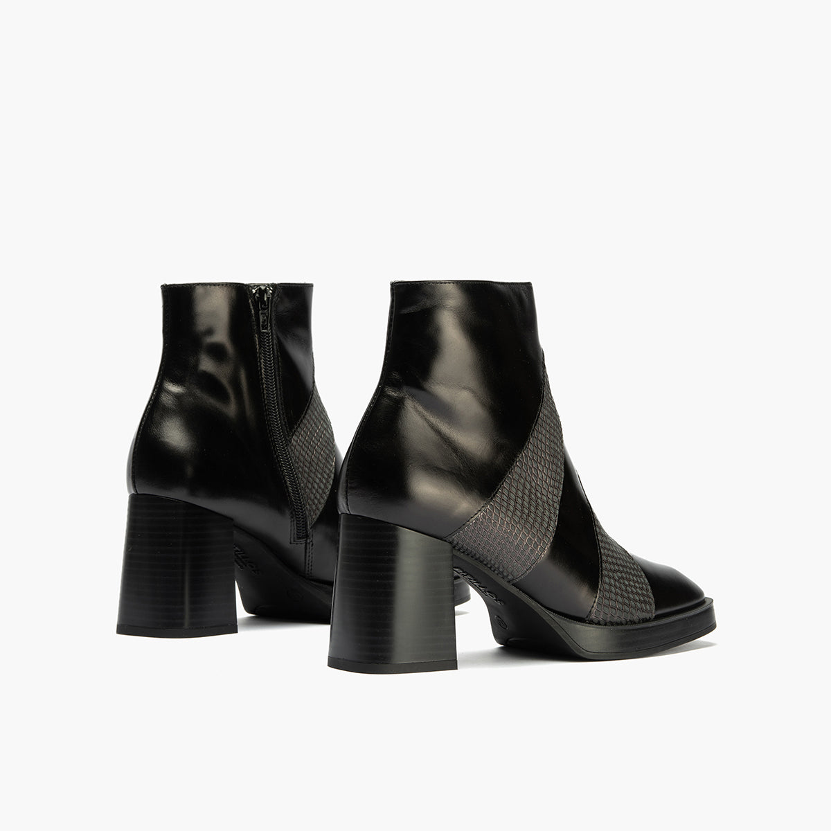 Botín Combinado con tacón alto de mujer color negro