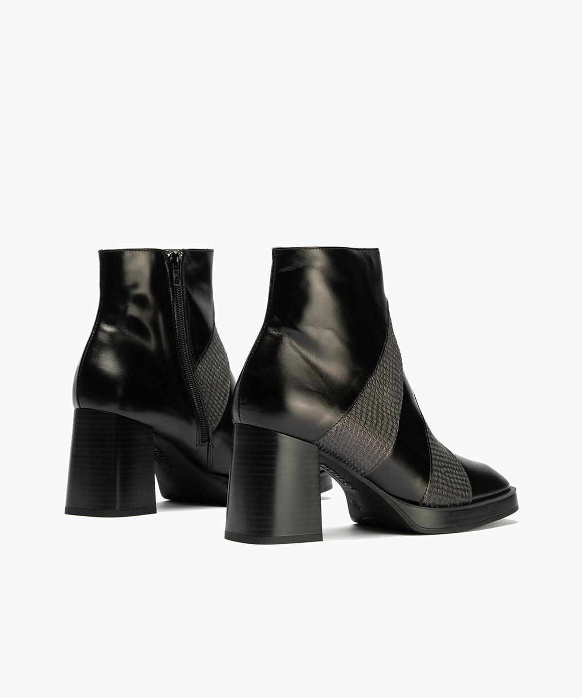 Botín Combinado con tacón alto de mujer color negro
