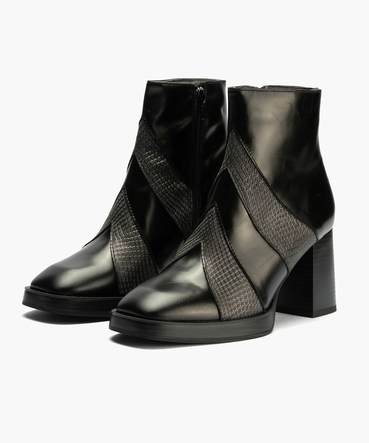 Botín Combinado con tacón alto de mujer color negro