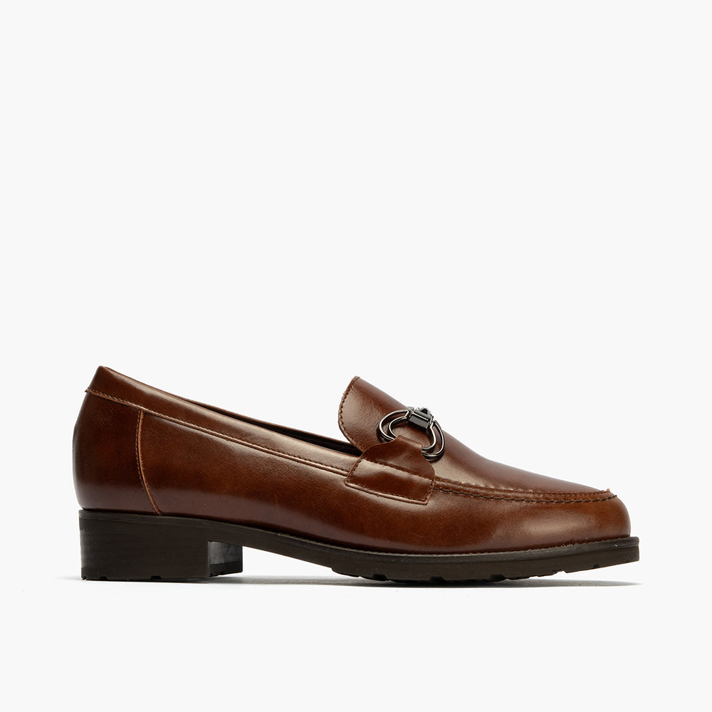 Mocasín con Adorno de mujer color cuero