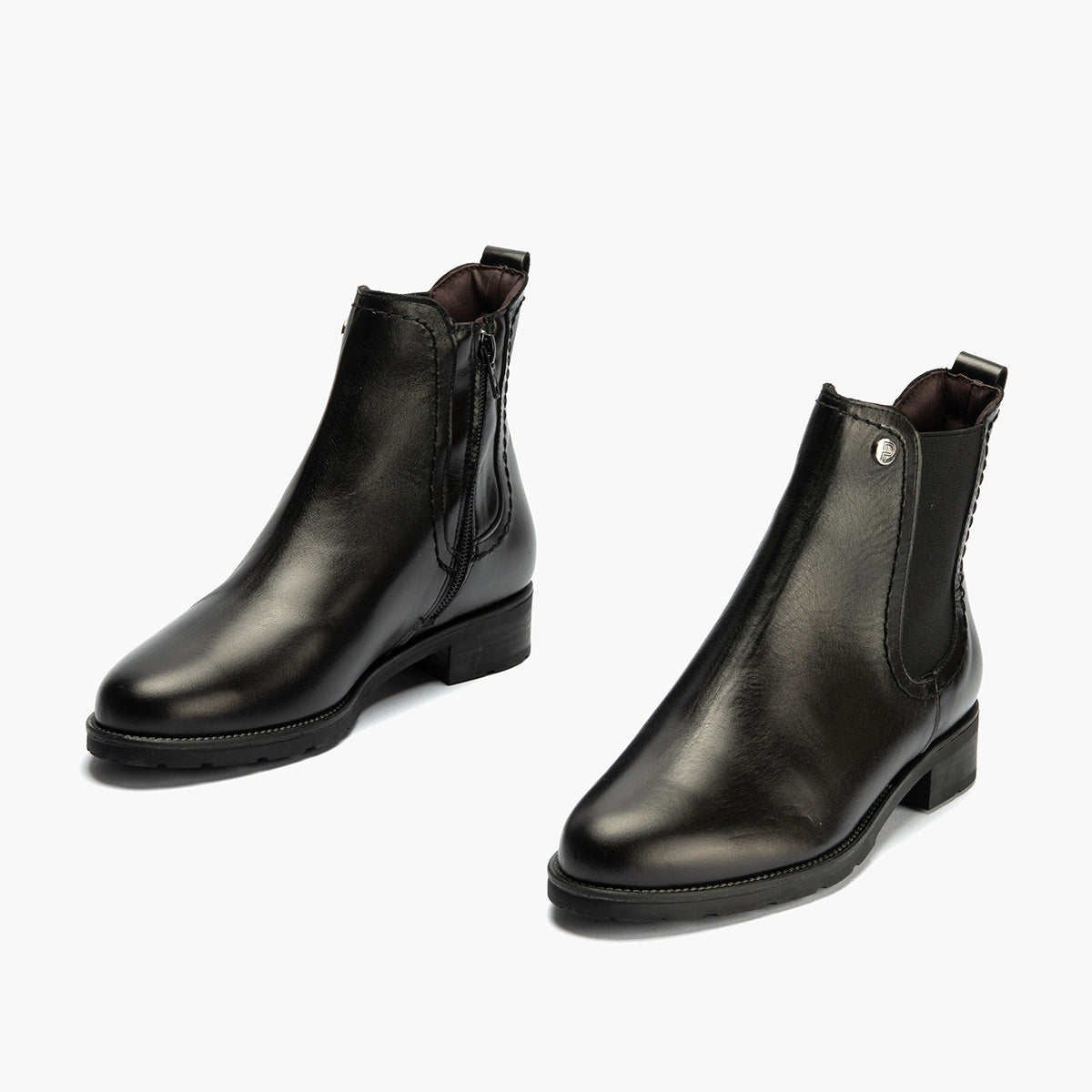 Botín Chelsey con cremallera de mujer color negro