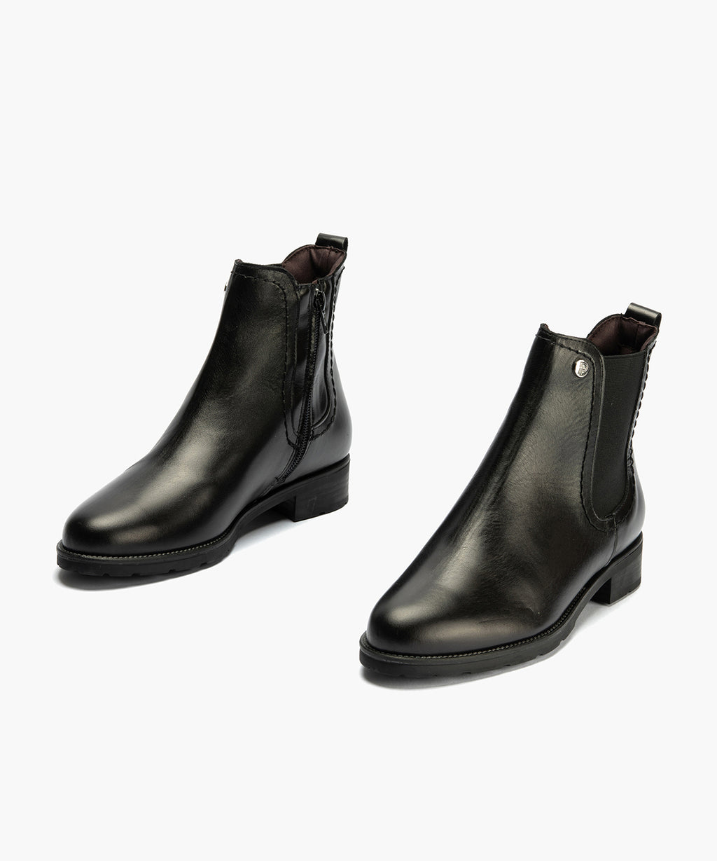 Botín Chelsey con cremallera de mujer color negro