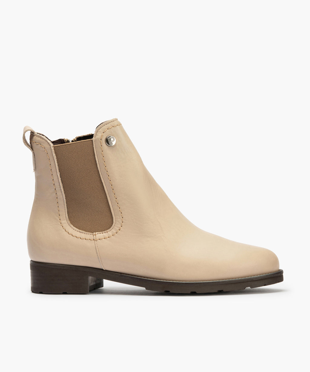 Botín Chelsey con cremallera de mujer color piedra